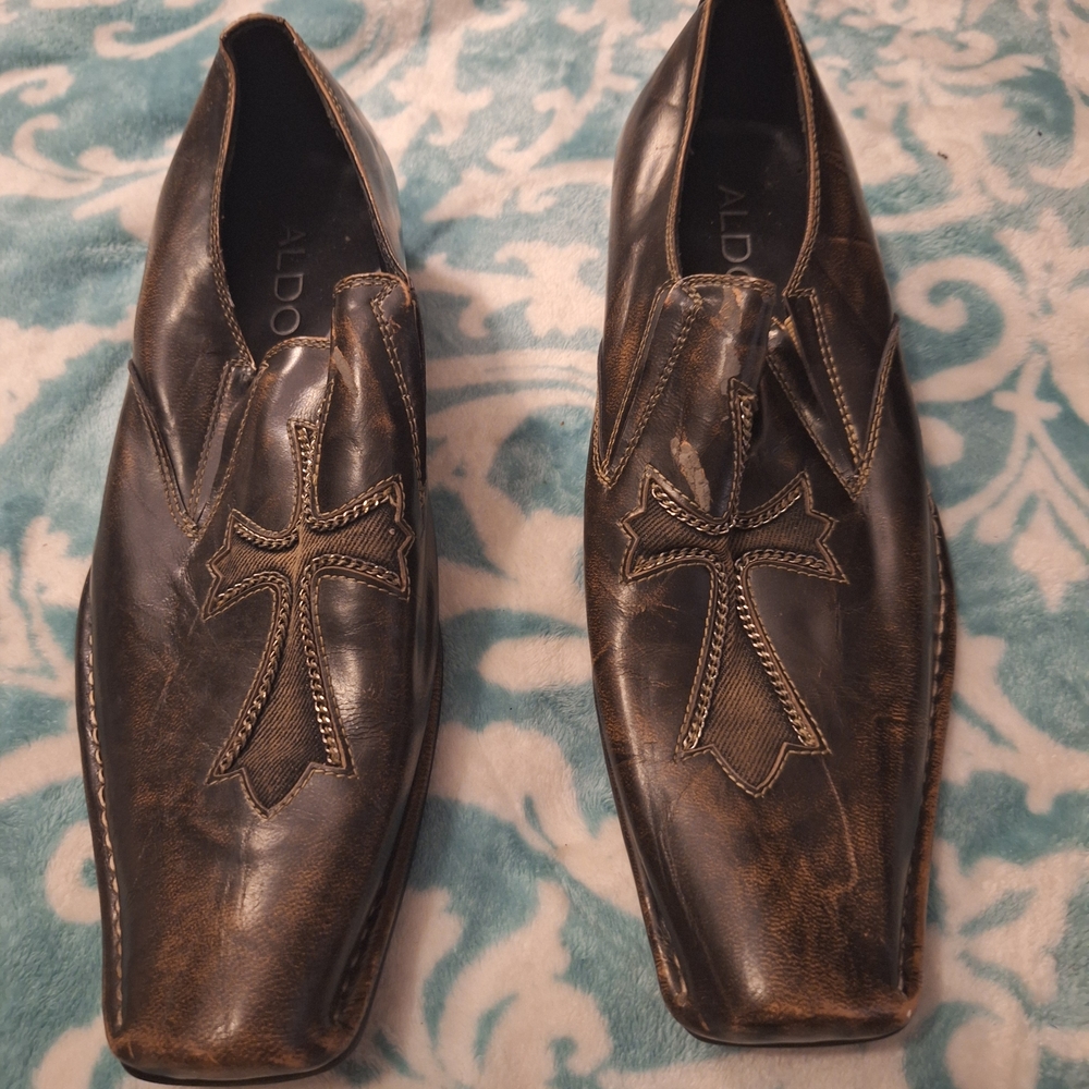 Aldo Men's Brown Leather Loafers